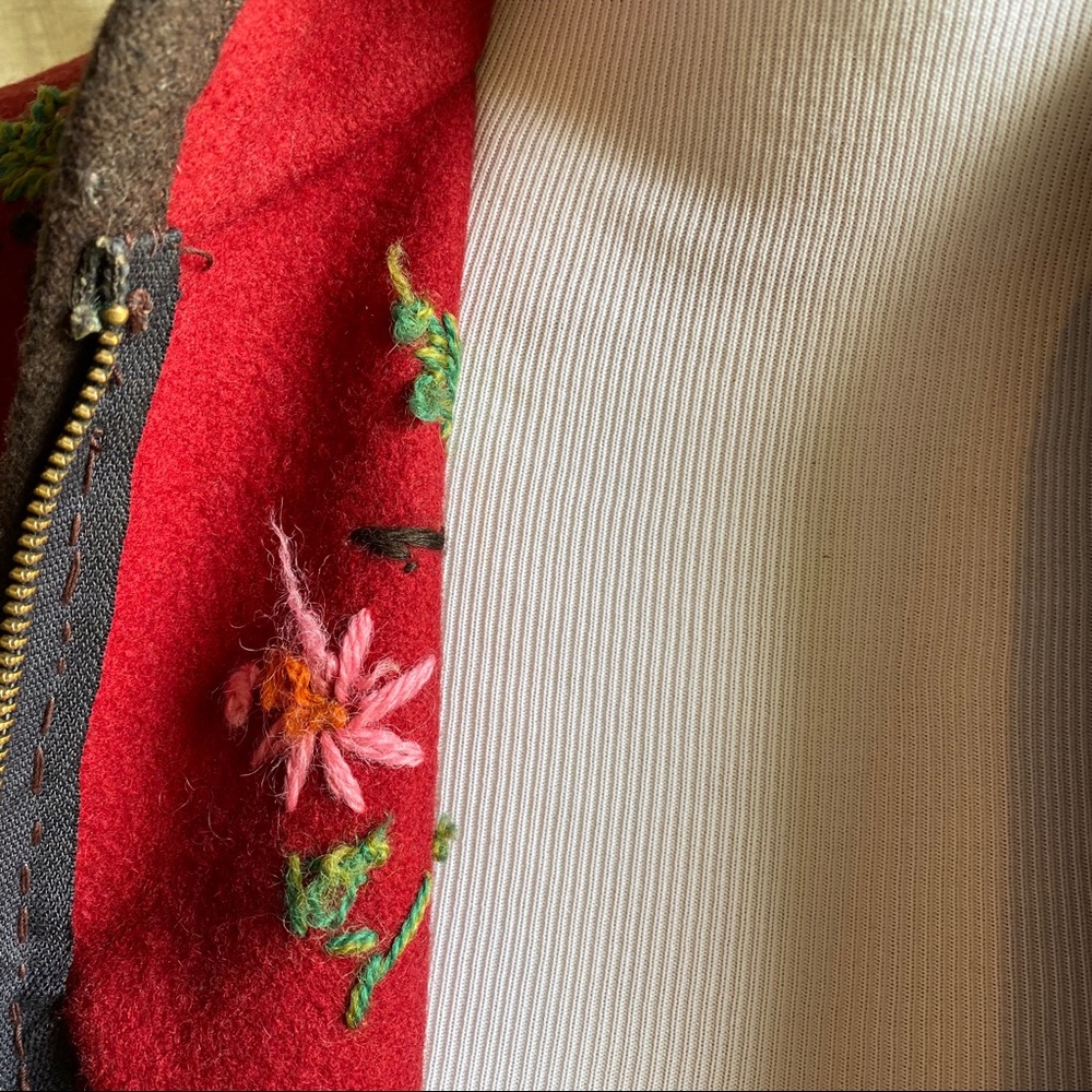 Vintage embroidered wool kimono jacket - Picture 5 of 8